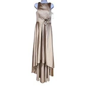 New Fashion High Low Gown Womens 8 Champagne NEW Satin Corset Back Formal